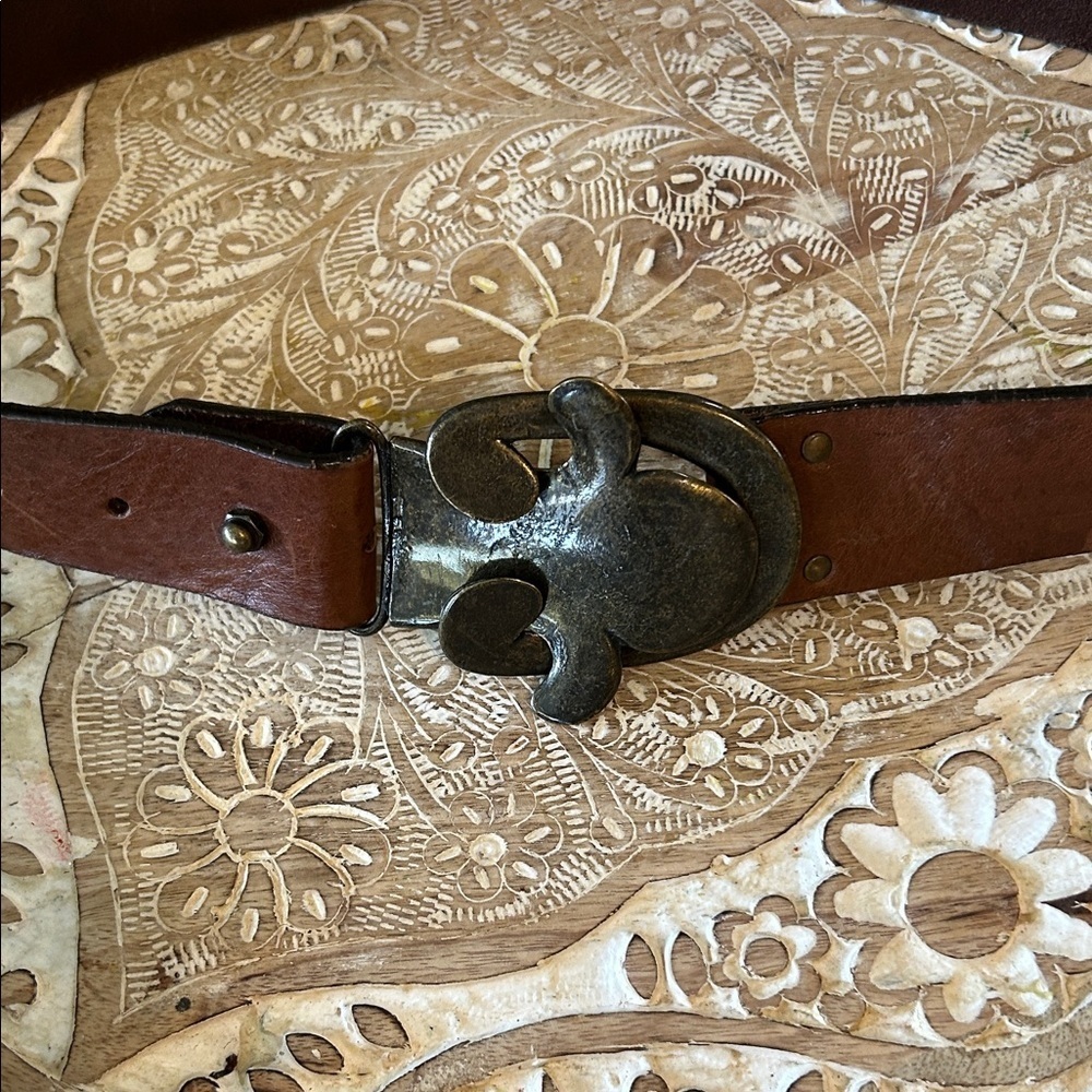 ERICSON BEAMON LEATHER BELT WITH DECORATIVE BUCKLE FOR GOYPHON NEW YORK